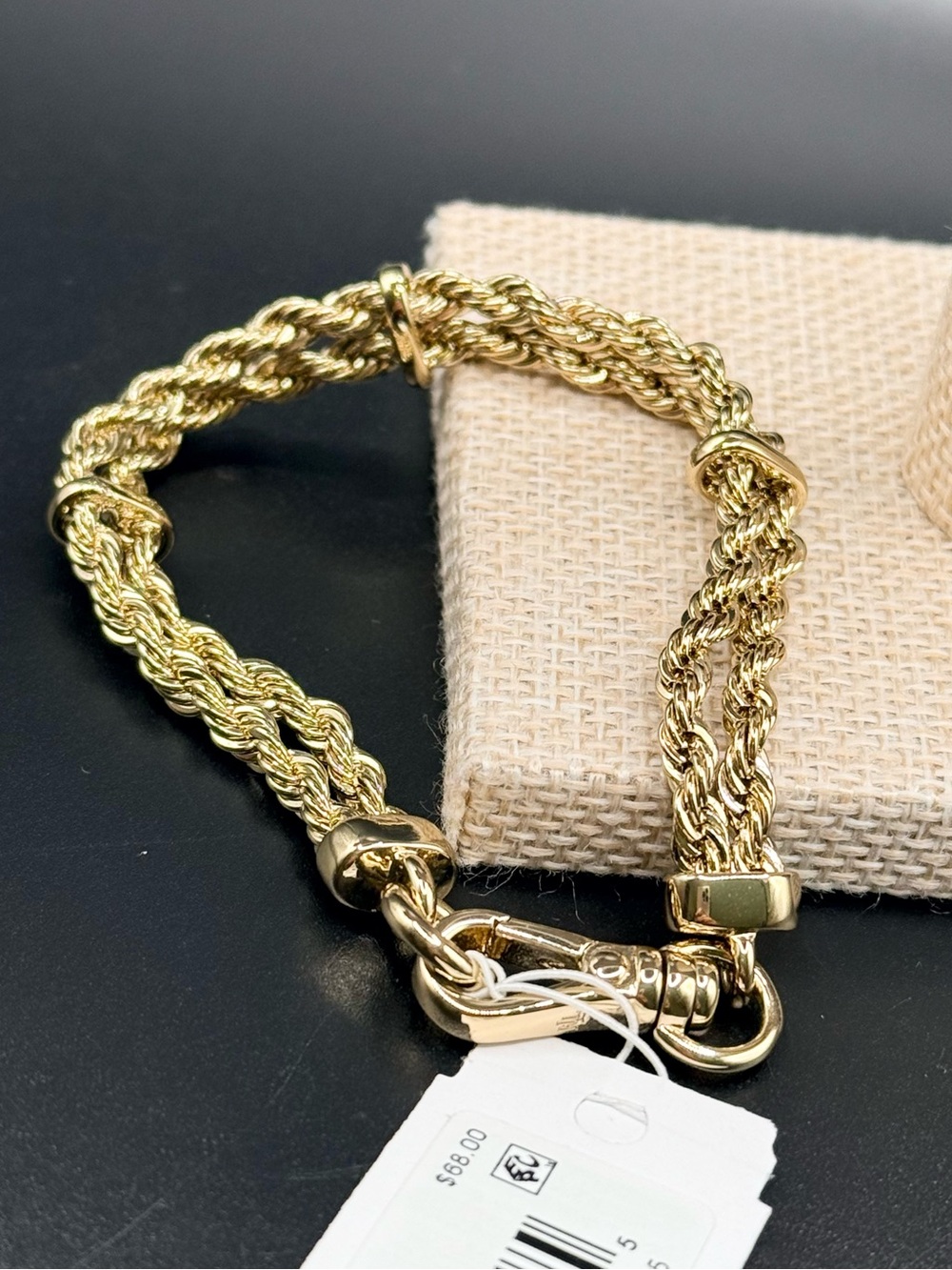Lauren Ralph Lauren Gold-Tone 2 Row Rope Flex Line Chain Bracelet